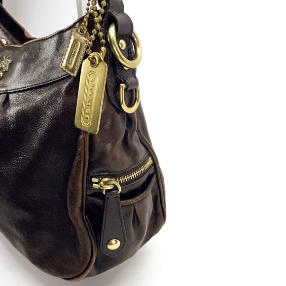 COACH Madison Brown Shimmery Leather Hobo/Shoulder Bag - H0868-13250P - Picture 15 of 16